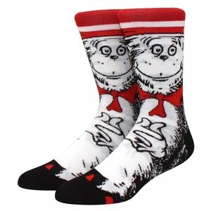 🍒🍒 Dr. Seuss Cat in the Hat Casual Crew Socks
